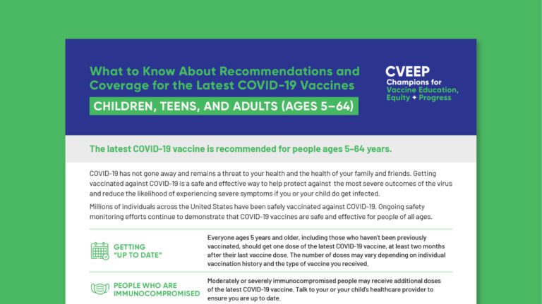 What to Know About Recommendations and Coverage for Updated COVID-19 Vaccines: Children, Teens, and Adults (Ages 5–64)