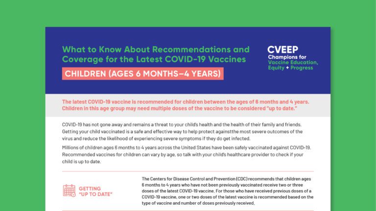 What to Know About Recommendations and Coverage for Updated COVID-19 Vaccines: Children (Ages 6 Months–4 Years)