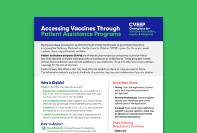 Accessing Vaccines Through Patient Assistance Programs