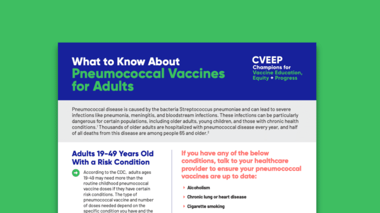 What to Know About Pneumococcal Vaccines for Adults