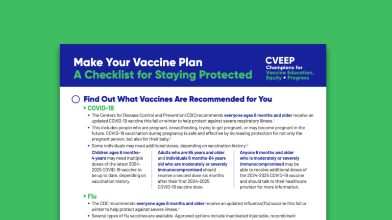 Make Your Vaccine Plan: A Checklist for Staying Protected