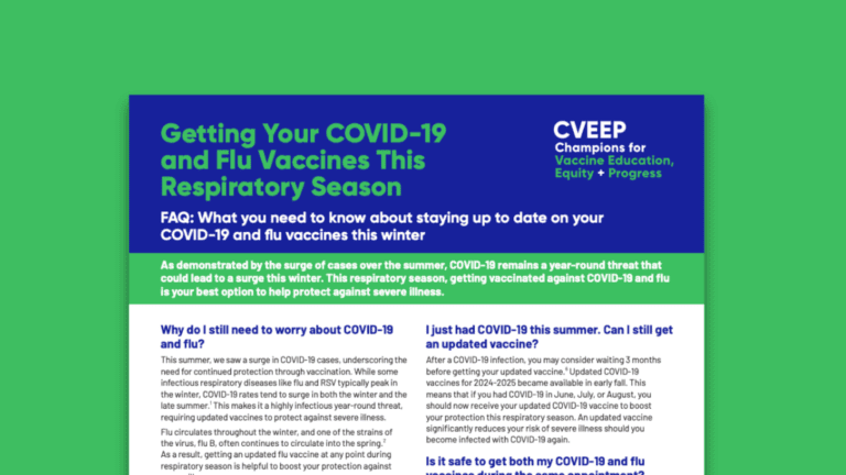 FAQ: Getting Your COVID-19 and Flu Vaccines This Respiratory Season