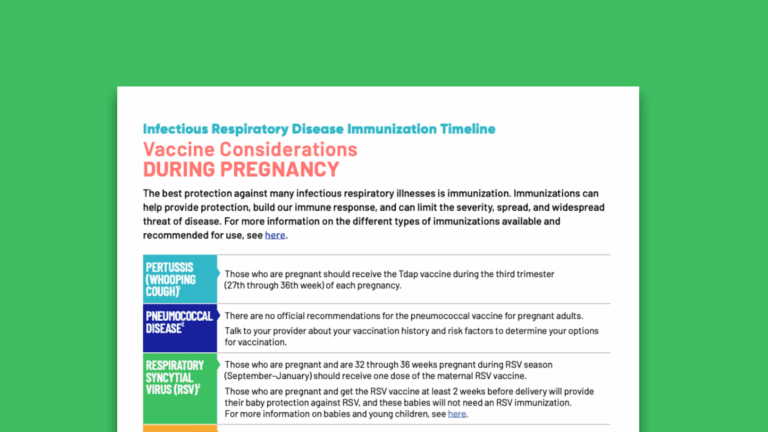 Infectious Respiratory Disease Immunization Timeline: Vaccine Considerations for Pregnant Adults