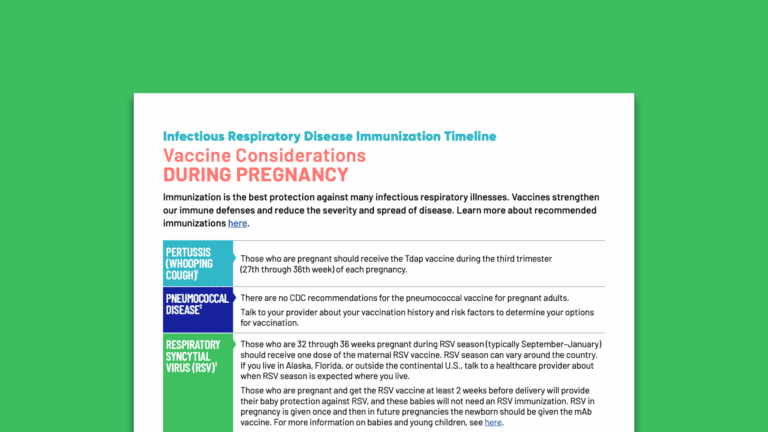 Infectious Respiratory Disease Immunization Timeline: Vaccine Considerations During Pregnancy