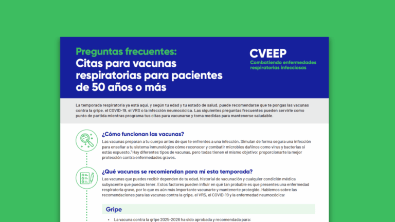 Preguntas frecuentes: Citas para vacunas respiratorias para pacientes de 50 años o más