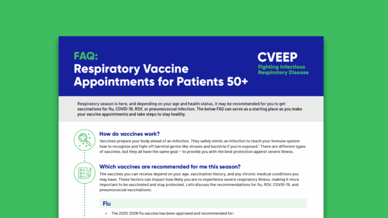 FAQ: Respiratory Vaccine Appointments for Patients 50+