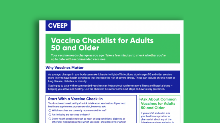 Vaccine Checklist for Adults 50 and Older